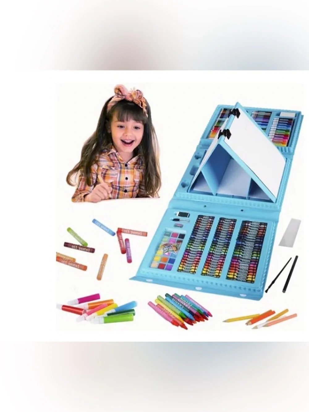 Blue Art Set - 208 Piece Kids Creative Kit